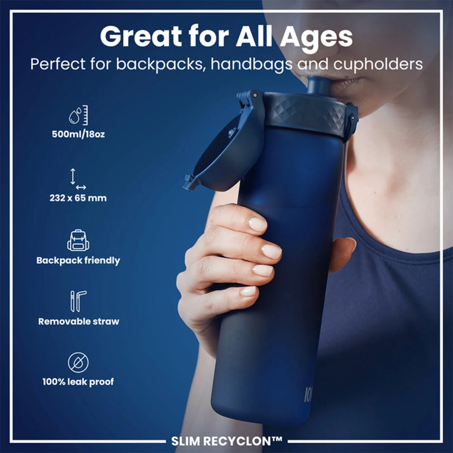 Recyclon Water Bottle With Straw (500ml) 7 Recyclon Water Bottle With Straw (500ml) - Image 5