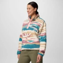 Columbia Women's Helvetia II Cropped Sherpa 1/4 Snap Printed Fleece -Sporting Goods Store 3 0eb60548 48fb 4414 add2 c64cb5430745