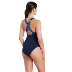 Zoggs Sapphire Ruch Panel Crossback Swimsuit -Sporting Goods Store 462402 SPPH SapphireRuchCrossback 2