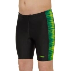 Zoggs Pipeline Green Panelled Mid Jammer Junior Swimming Shorts -Sporting Goods Store 463416 PIGN PipelineGreenPanelledMidJammer1
