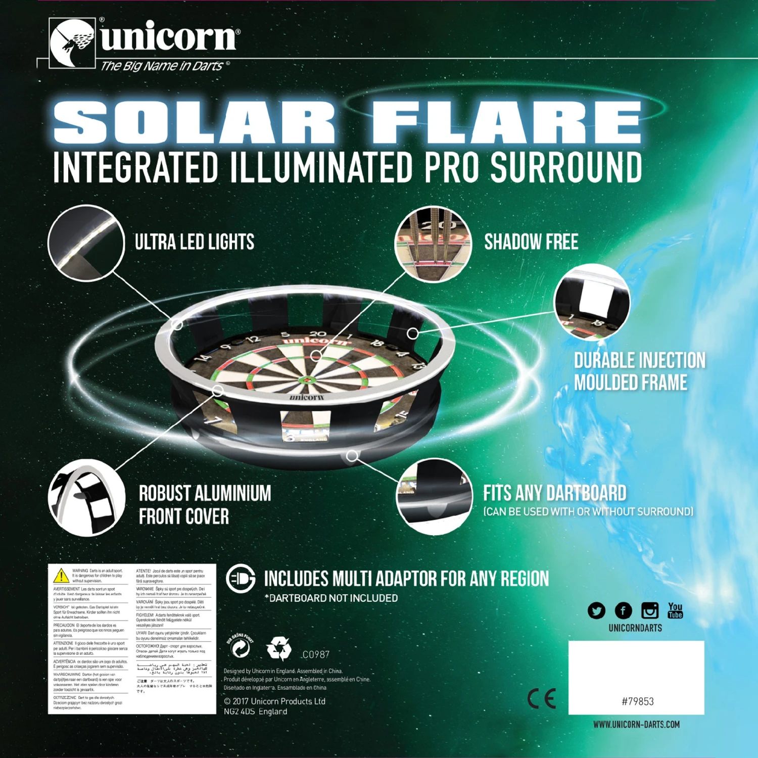 Unicorn Solar Flare LED Lighting Dartboard Surround 6 Unicorn Solar Flare LED Lighting Dartboard Surround - Image 4