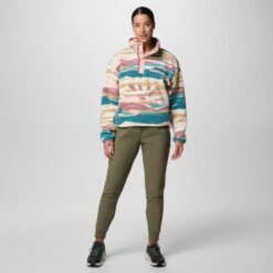 Columbia Women's Helvetia II Cropped Sherpa 1/4 Snap Printed Fleece -Sporting Goods Store 6 61d29162 e6d0 49d9 ab83 2a8c2d38f0dd