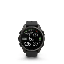 Garmin Fenix 8 - 43mm, AMOLED Running Smartwatch -Sporting Goods Store Fenix8 43 HR Carbon Black Front 0003 fenix8 dive metric