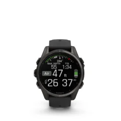 Garmin Fenix 8 - 43mm, AMOLED Running Smartwatch -Sporting Goods Store Fenix8 43 HR Carbon Black Front 0004 fenix8 dive statute