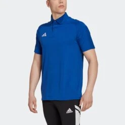 ADIDAS TIRO 23 COMPETITION COTTON POLO -Sporting Goods Store HU1342 4 APPAREL OnModel FrontView grey